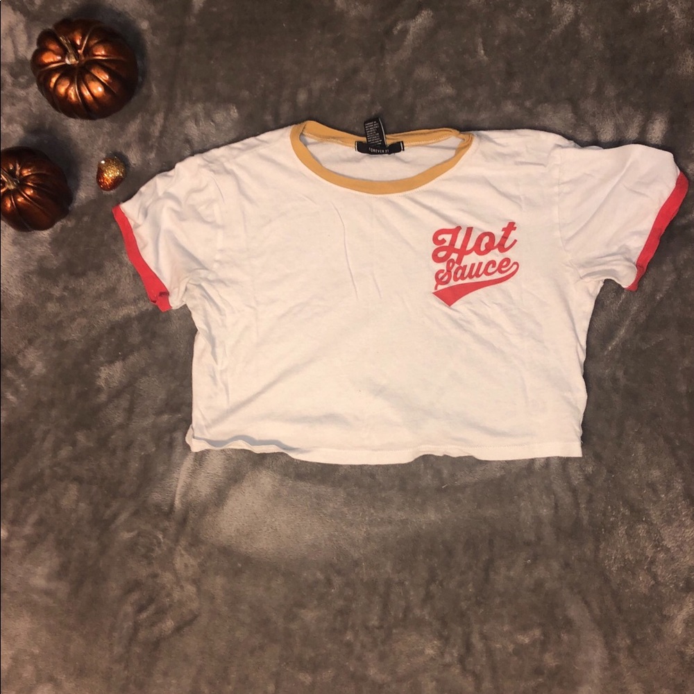 White crop top